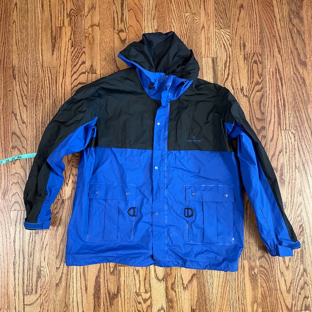 Northeast Outfitters Polyvinyl Waterproof Mens Raincoat Blue/Black Size‎ L